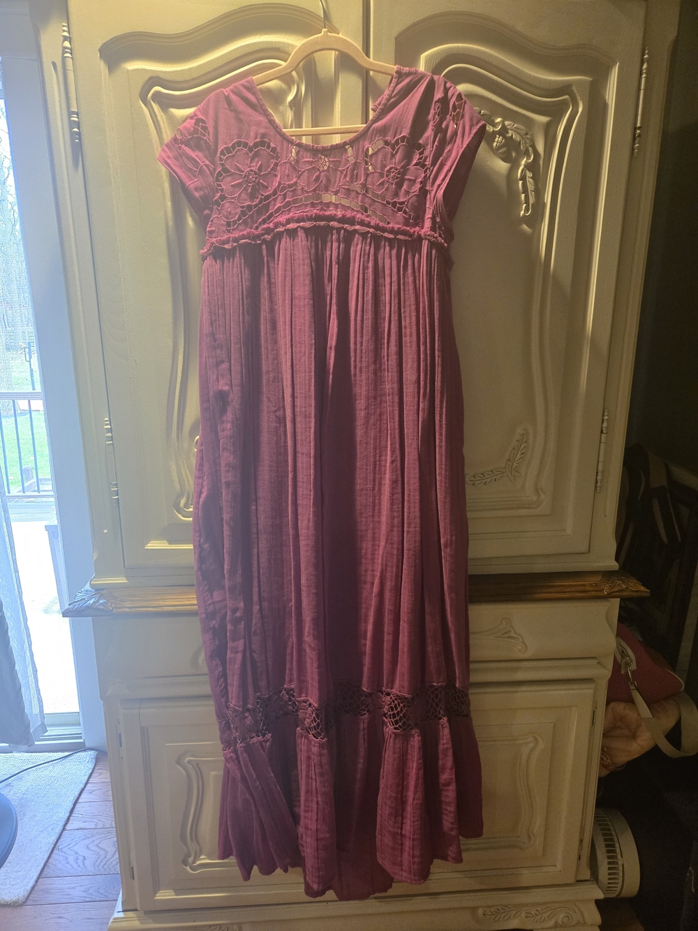 Free People Plum Maxi Dress with Lace Detail